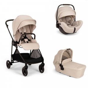 Poussette trio ixxa next + siège auto arra flex + nacelle lytl biscotti - base curv offerte Nuna