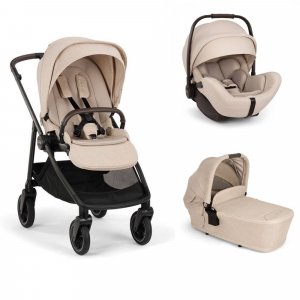 Poussette trio swiv biscotti + siège auto arra flex biscotti + nacelle lytl biscotti Nuna