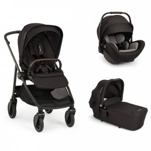 Poussette trio swiv caviar + siège auto arra flex caviar + nacelle lytl caviar Nuna