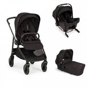 Poussette trio swiv caviar + siège auto pipa urbn caviar + nacelle lytl caviar - base curv offerte Nuna