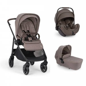 Poussette trio swiv + siège auto arra flex chestnut + nacelle lytl umber - collection bmw Nuna