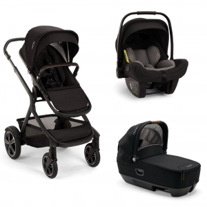 Poussette trio demi next + siège auto pipa next + nacelle cari next caviar Nuna