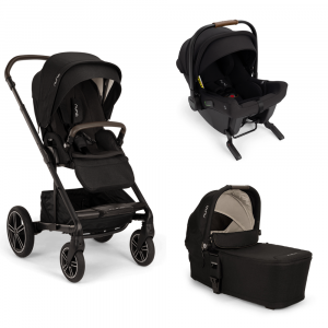 Poussette trio mixx next + siège auto pipa urbn + nacelle mixx caviar Nuna