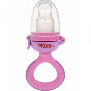 Grignoteuse en silicone rose Nuby