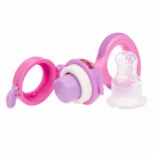 Grignoteuse en silicone rose Nuby
