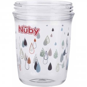 Tasse d'apprentissage 360° avec anses 240ml gris Nuby