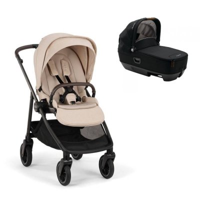 Poussette duo swiv biscotti + nacelle cari next caviar