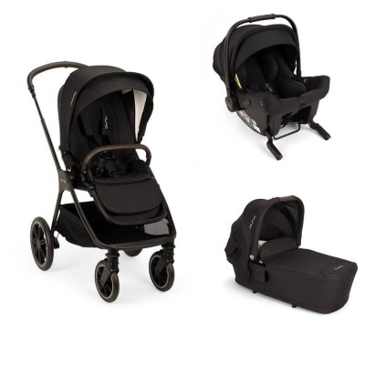 Poussette trio triv lx + siège auto pipa urbn + nacelle lytl caviar - base curv offerte