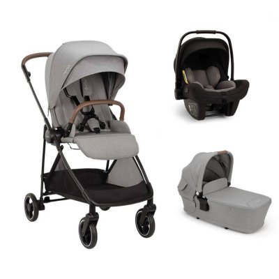 Poussette trio ixxa next + siège auto pipa next caviar + nacelle lytl seasalt