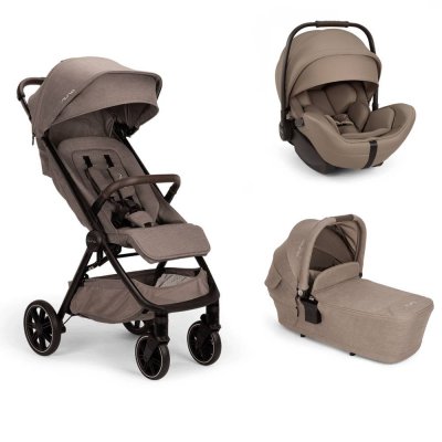 Poussette trio trvl lx cedar + siège auto arra flex cedar + nacelle lytl cedar - base curv offerte
