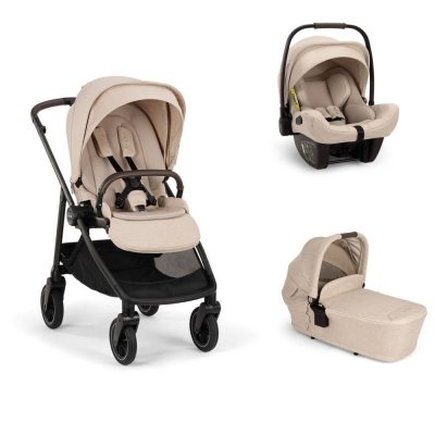 Poussette trio swiv biscotti + siège auto pipa next biscotti + nacelle lytl biscotti - base curv offerte