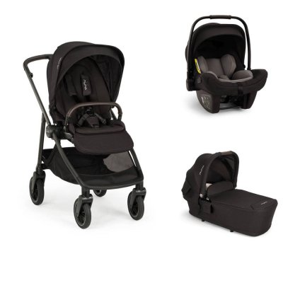 Poussette trio swiv caviar + siège auto pipa next caviar + nacelle lytl caviar - base curv offerte