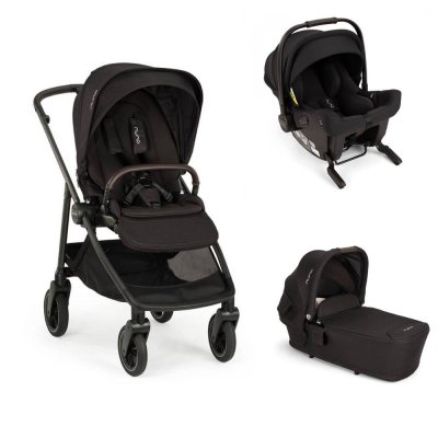 Poussette trio swiv caviar + siège auto pipa urbn caviar + nacelle lytl caviar - base curv offerte