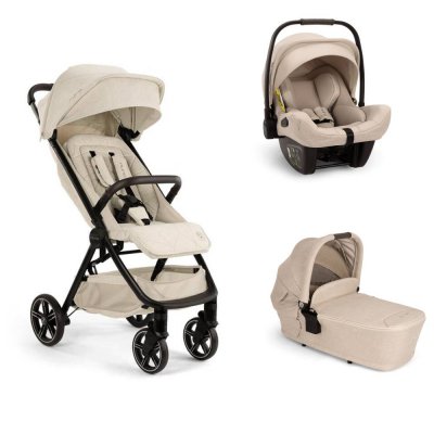 Poussette trio trvl lx mica + siège auto pipa next biscotti + nacelle lytl biscotti - collection bmw - base curv offerte