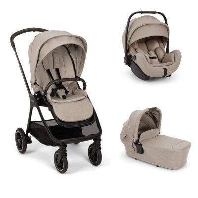Poussette trio triv next + siège auto arra flex + nacelle lytl chateau