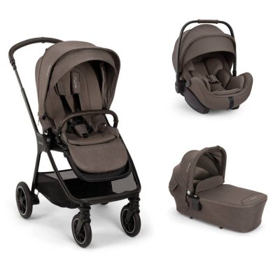 Poussette trio triv next + siège auto arra flex + nacelle lytl chestnut