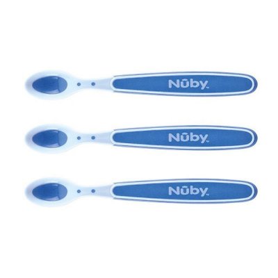Lot de 3 cuillères thermosensibles bleu