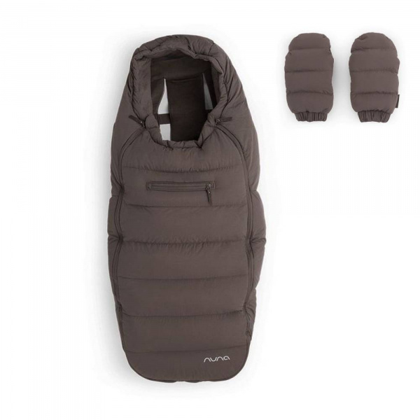 Chancelière et moufles pour poussette chestnut Nuna