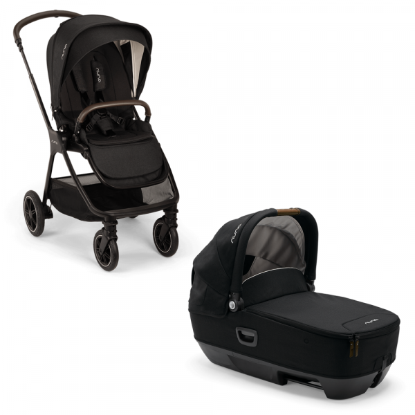 Poussette duo triv next + nacelle cari next caviar Nuna