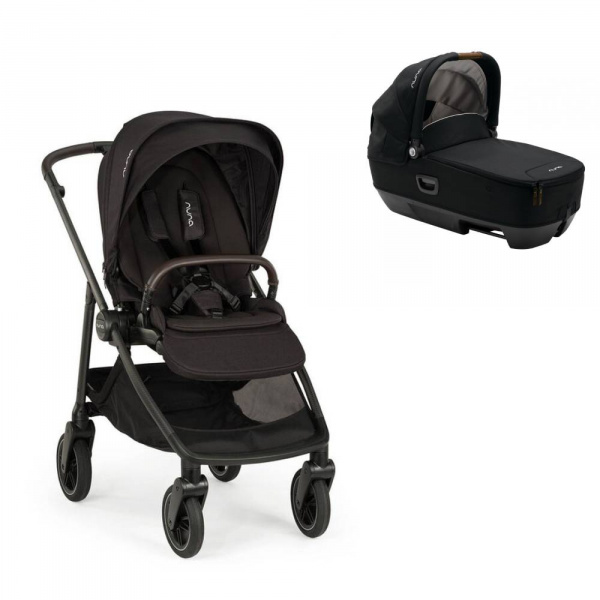 Poussette duo swiv caviar + nacelle cari next caviar Nuna