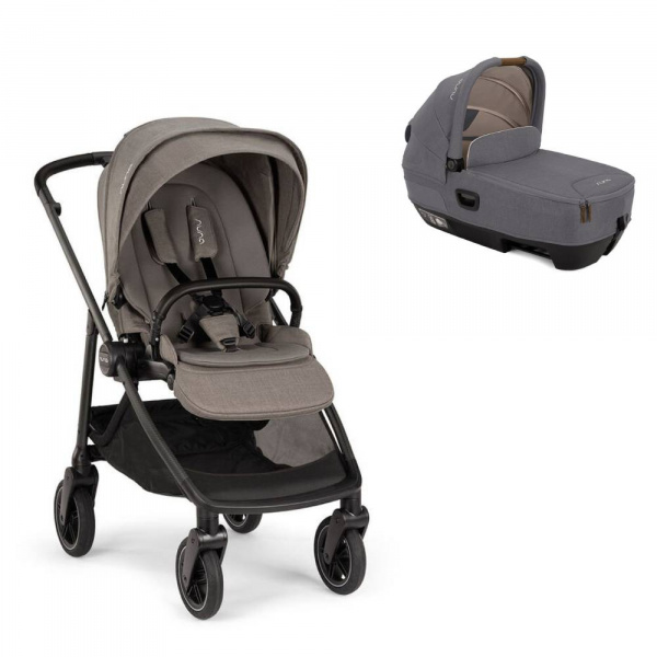 Poussette duo swiv granite + nacelle cari next granite Nuna
