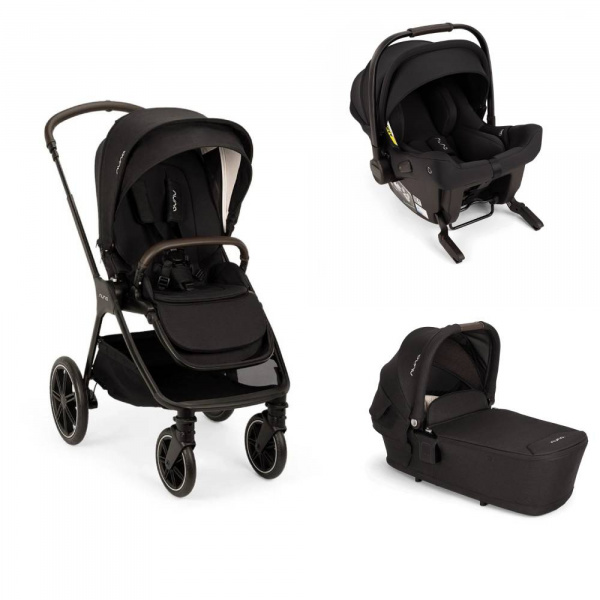 Poussette trio triv lx + siège auto pipa urbn + nacelle lytl caviar - base curv offerte Nuna