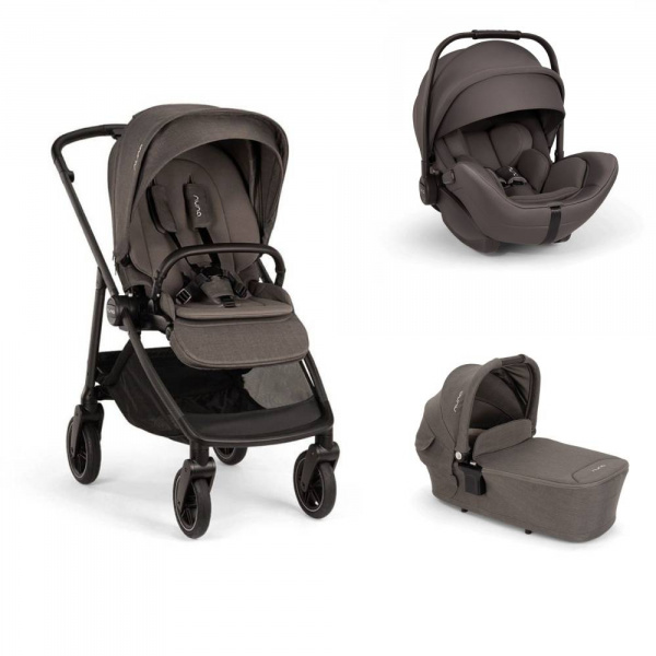Poussette trio swiv thunder + siège auto arra flex thunder + nacelle lytl thunder - base curv offerte Nuna