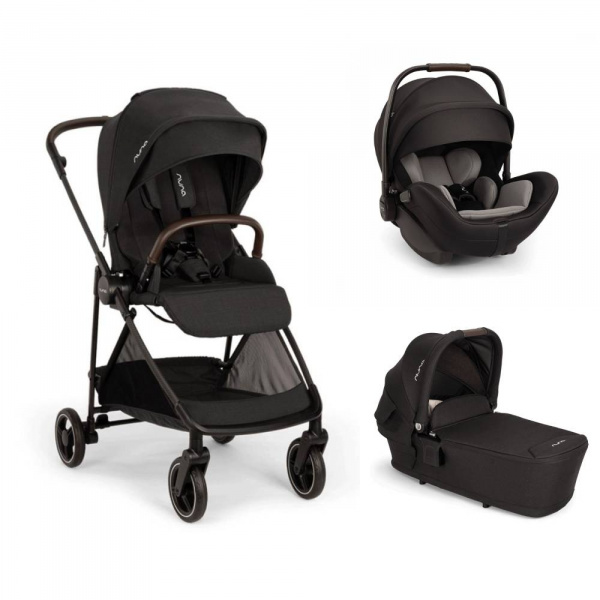 Poussette trio ixxa next + siège auto arra flex + nacelle lytl caviar Nuna