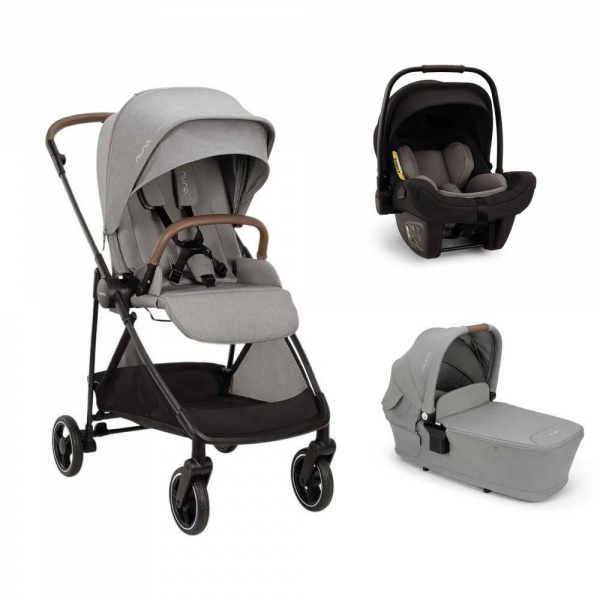 Poussette trio ixxa next + siège auto pipa next caviar + nacelle lytl seasalt Nuna