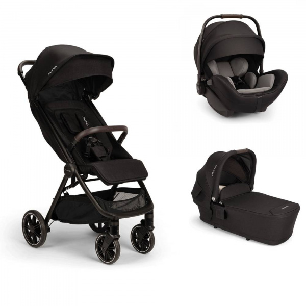 Poussette trio trvl lx caviar + siège auto arra flex caviar + nacelle lytl caviar Nuna