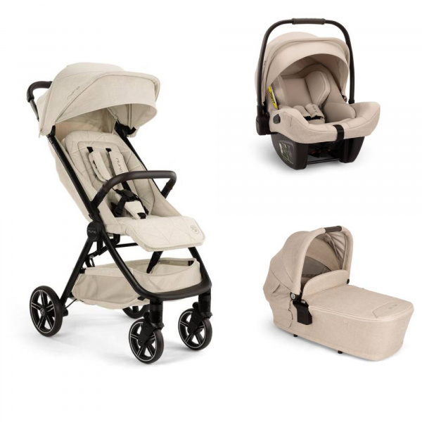 Poussette trio trvl lx mica + siège auto pipa next biscotti + nacelle lytl biscotti - collection bmw Nuna
