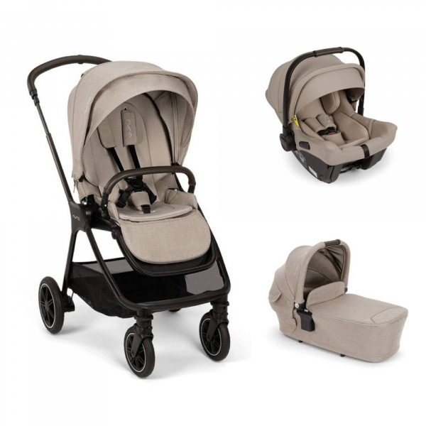 Poussette trio triv lx + siège auto pipa urbn + nacelle lytl chateau Nuna