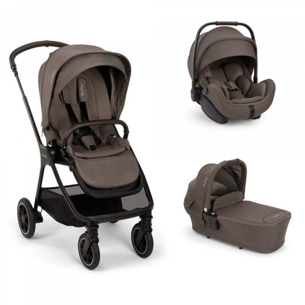 Poussette trio triv next + siège auto arra flex + nacelle lytl chestnut Nuna
