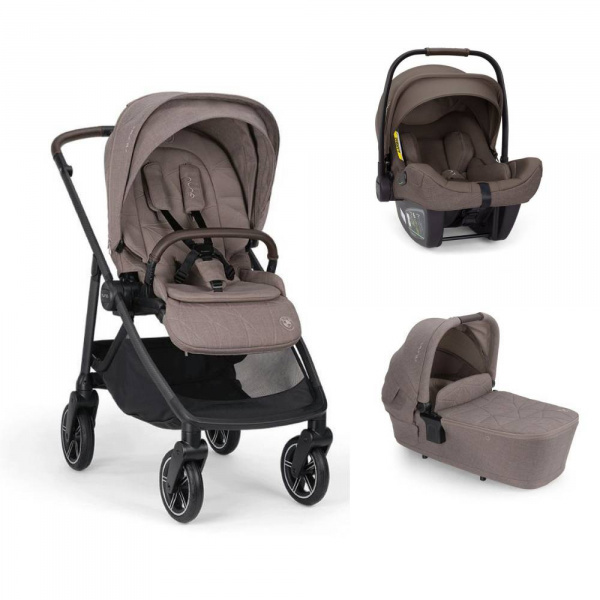 Poussette trio swiv + siège auto pipa next chestnut + nacelle lytl umber - collection bmw Nuna