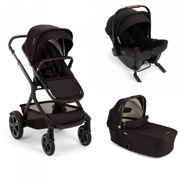Poussette trio demi next + siège auto pipa urbn + nacelle demi next caviar Nuna
