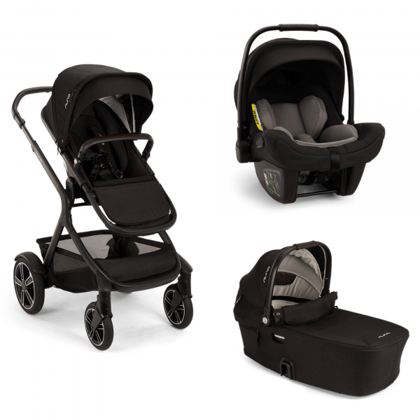 Poussette trio demi next + siège auto pipa next + nacelle demi next caviar Nuna