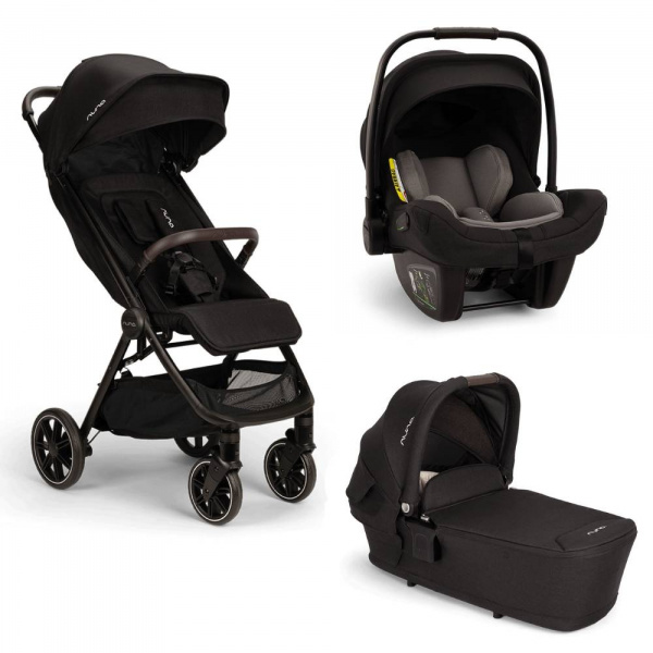 Poussette trio trvl lx + siège auto pipa next + nacelle lytl caviar Nuna