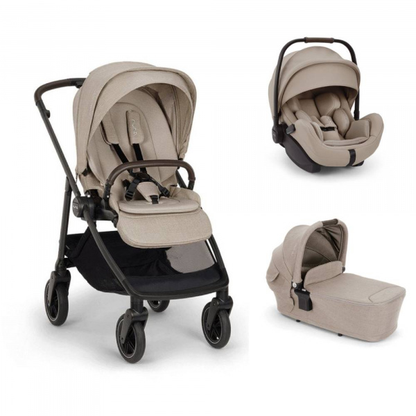 Poussette trio swiv + siège auto arra flex + nacelle lytl chateau Nuna