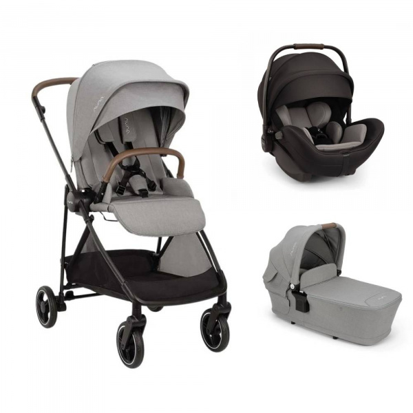 Poussette trio ixxa next + siège auto arra flex caviar + nacelle lytl seasalt Nuna