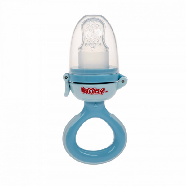 Grignoteuse en silicone bleu Nuby