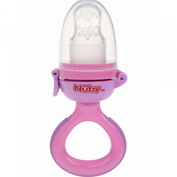Grignoteuse en silicone rose Nuby