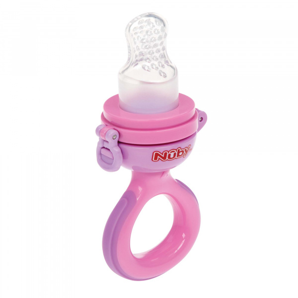 Grignoteuse en silicone rose Nuby