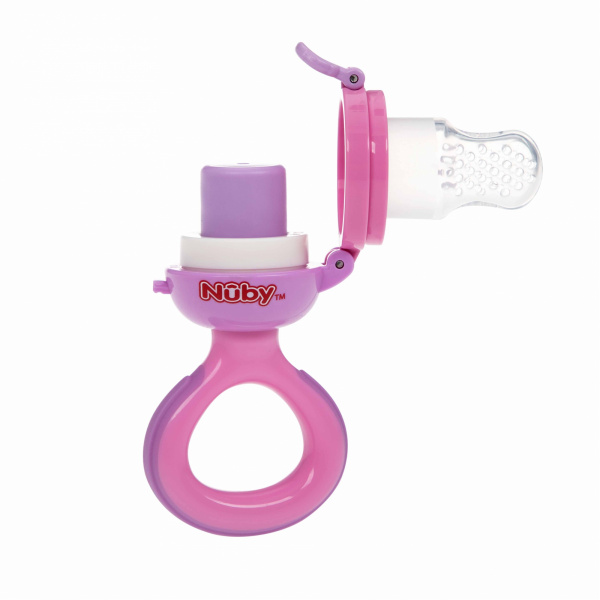 Grignoteuse en silicone rose Nuby