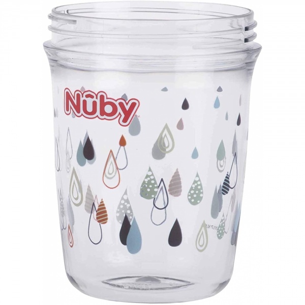 Tasse d'apprentissage 360° avec anses 240ml gris Nuby