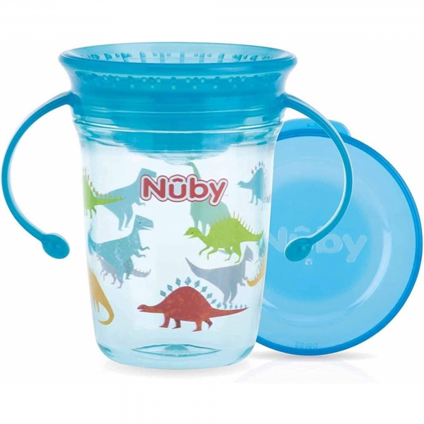 Tasse d'apprentissage 360° avec anses 240ml bleu Nuby