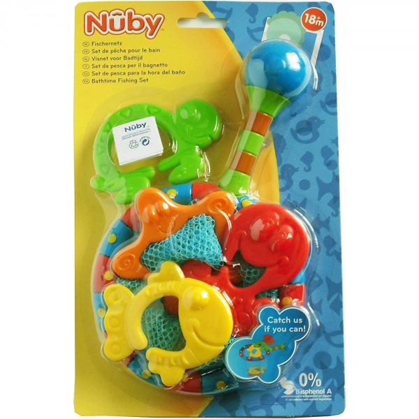 Jouet de bain petit panier et 4 anneaux Nuby