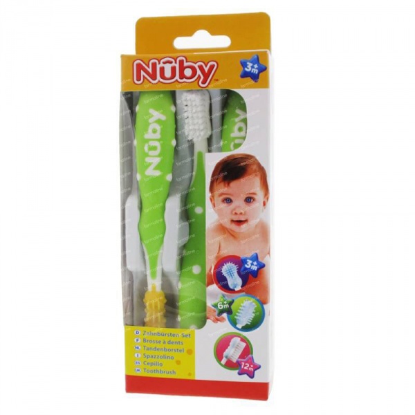 Lot évolutif de brosse à dents bébé Nuby