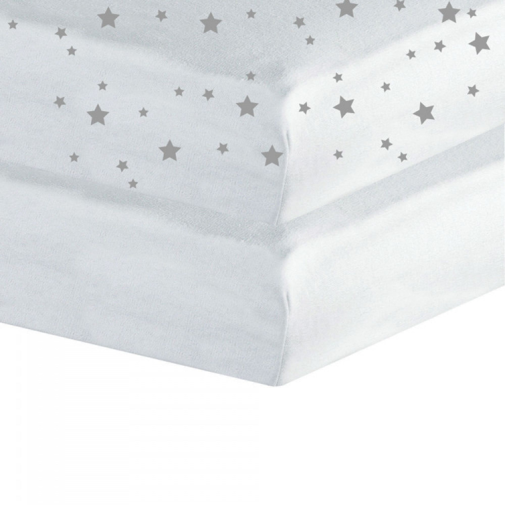 Drap-Housse en Jersey 100% Coton pour Matelas de Berceau de 83 x 50 cm  (Blanc)