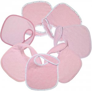 Lot de 7 bavoirs naissance - rose Trois kilos sept