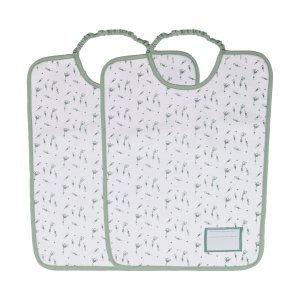 Lot de 2 bavoirs maternelle vert Trois kilos sept